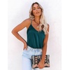 image:imageEkouaer Womens Silk Satin Tank Tops V Neck Camisole Spaghetti Strap Top Summer Basic BlouseOnion Green