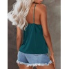 image:imageEkouaer Womens Silk Satin Tank Tops V Neck Camisole Spaghetti Strap Top Summer Basic BlouseOnion Green