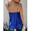 image:imageEkouaer Womens Silk Satin Tank Tops V Neck Camisole Spaghetti Strap Top Summer Basic BlouseSnorkel Blue