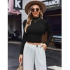 image:imageEkouaer Womens Turtleneck Shirts Long Sleeve Soft Lightweight Fitted Mock Thermal Base Layer TopsBlack