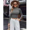 image:imageEkouaer Womens Turtleneck Shirts Long Sleeve Soft Lightweight Fitted Mock Thermal Base Layer TopsDark Grey