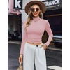 image:imageEkouaer Womens Turtleneck Shirts Long Sleeve Soft Lightweight Fitted Mock Thermal Base Layer TopsDirty Pink