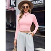 image:imageEkouaer Womens Turtleneck Shirts Long Sleeve Soft Lightweight Fitted Mock Thermal Base Layer TopsPink