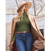 image:imageEkouaer Womens Turtleneck Shirts Ribbed Pullover Sweater Long Sleeves Tops Midweight Thermal Underwear BlouseArmy Green