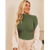 image:imageEkouaer Womens Turtleneck Shirts Ribbed Pullover Sweater Long Sleeves Tops Midweight Thermal Underwear BlouseArmy Green