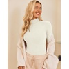 image:imageEkouaer Womens Turtleneck Shirts Ribbed Pullover Sweater Long Sleeves Tops Midweight Thermal Underwear BlouseBeige