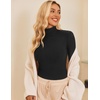 image:imageEkouaer Womens Turtleneck Shirts Ribbed Pullover Sweater Long Sleeves Tops Midweight Thermal Underwear BlouseBlack