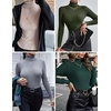 image:imageEkouaer Womens Turtleneck Shirts Ribbed Pullover Sweater Long Sleeves Tops Midweight Thermal Underwear BlouseBlack