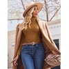 image:imageEkouaer Womens Turtleneck Shirts Ribbed Pullover Sweater Long Sleeves Tops Midweight Thermal Underwear BlouseBrown