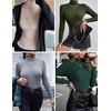 image:imageEkouaer Womens Turtleneck Shirts Ribbed Pullover Sweater Long Sleeves Tops Midweight Thermal Underwear BlouseBrown