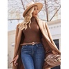 image:imageEkouaer Womens Turtleneck Shirts Ribbed Pullover Sweater Long Sleeves Tops Midweight Thermal Underwear BlouseBrown2