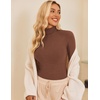 image:imageEkouaer Womens Turtleneck Shirts Ribbed Pullover Sweater Long Sleeves Tops Midweight Thermal Underwear BlouseBrown2