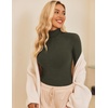 image:imageEkouaer Womens Turtleneck Shirts Ribbed Pullover Sweater Long Sleeves Tops Midweight Thermal Underwear BlouseDark Army Green