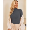 image:imageEkouaer Womens Turtleneck Shirts Ribbed Pullover Sweater Long Sleeves Tops Midweight Thermal Underwear BlouseDark Gray