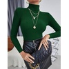 image:imageEkouaer Womens Turtleneck Shirts Ribbed Pullover Sweater Long Sleeves Tops Midweight Thermal Underwear BlouseEvergreen