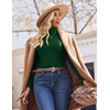 image:imageEkouaer Womens Turtleneck Shirts Ribbed Pullover Sweater Long Sleeves Tops Midweight Thermal Underwear BlouseEvergreen