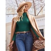 image:imageEkouaer Womens Turtleneck Shirts Ribbed Pullover Sweater Long Sleeves Tops Midweight Thermal Underwear BlouseGreen