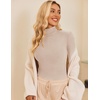 image:imageEkouaer Womens Turtleneck Shirts Ribbed Pullover Sweater Long Sleeves Tops Midweight Thermal Underwear BlouseKhaki