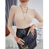 image:imageEkouaer Womens Turtleneck Shirts Ribbed Pullover Sweater Long Sleeves Tops Midweight Thermal Underwear BlouseKhaki