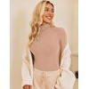 image:imageEkouaer Womens Turtleneck Shirts Ribbed Pullover Sweater Long Sleeves Tops Midweight Thermal Underwear BlouseLight Brown2