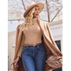 image:imageEkouaer Womens Turtleneck Shirts Ribbed Pullover Sweater Long Sleeves Tops Midweight Thermal Underwear BlouseLight Brown2