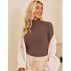 image:imageEkouaer Womens Turtleneck Shirts Ribbed Pullover Sweater Long Sleeves Tops Midweight Thermal Underwear BlouseLight Brown3