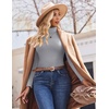 image:imageEkouaer Womens Turtleneck Shirts Ribbed Pullover Sweater Long Sleeves Tops Midweight Thermal Underwear BlouseMedium Gray