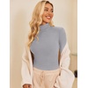image:imageEkouaer Womens Turtleneck Shirts Ribbed Pullover Sweater Long Sleeves Tops Midweight Thermal Underwear BlouseMedium Gray