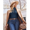 image:imageEkouaer Womens Turtleneck Shirts Ribbed Pullover Sweater Long Sleeves Tops Midweight Thermal Underwear BlouseNavy Blue