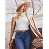 image:imageEkouaer Womens Turtleneck Shirts Ribbed Pullover Sweater Long Sleeves Tops Midweight Thermal Underwear BlouseWhite