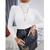 image:imageEkouaer Womens Turtleneck Shirts Ribbed Pullover Sweater Long Sleeves Tops Midweight Thermal Underwear BlouseWhite