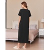 image:imageEkouaer Womens Zipper Robes Full Length Short Sleeve Housecoats House Dress with Pockets Loungewear Nightgown BBlack3XL