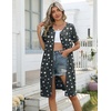 image:imageEkouaer Zipper Robes for Women Short Knit Bathrobes Lightweight Knee Length Housecoat with Pockets Nightgown S3XLDark Grey Star