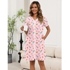 image:imageEkouaer Zipper Robes for Women Short Knit Bathrobes Lightweight Knee Length Housecoat with Pockets Nightgown S3XLPink Stripe