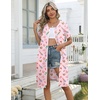 image:imageEkouaer Zipper Robes for Women Short Knit Bathrobes Lightweight Knee Length Housecoat with Pockets Nightgown S3XLPink Stripe