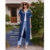 image:imageEkouaer Zipper Robes for Women Short Sleeve Bathrobe Soft Lightweight Housecoat Full Length Nightgown with Pockets S3XLDark Blue