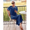 image:imageEkouaer Zipper Robes for Women Short Sleeve Bathrobe Soft Lightweight Housecoat Full Length Nightgown with Pockets S3XLDark Blue