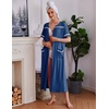 image:imageEkouaer Zipper Robes for Women Short Sleeve Bathrobe Soft Lightweight Housecoat Full Length Nightgown with Pockets S3XLDark Blue