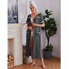 image:imageEkouaer Zipper Robes for Women Short Sleeve Bathrobe Soft Lightweight Housecoat Full Length Nightgown with Pockets S3XLDark Gray