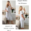 image:imageEkouaer Zipper Robes for Women Short Sleeve Bathrobe Soft Lightweight Housecoat Full Length Nightgown with Pockets S3XLLight Grey