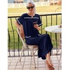 image:imageEkouaer Zipper Robes for Women Short Sleeve Bathrobe Soft Lightweight Housecoat Full Length Nightgown with Pockets S3XLNavy Blue