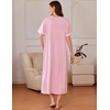 image:imageEkouaer Zipper Robes for Women Short Sleeve Bathrobe Soft Lightweight Housecoat Full Length Nightgown with Pockets S3XLPink
