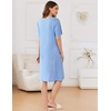 image:imageEkouaer Zipper Robes for Women Short Sleeve House Coats Lightweight Bathrobe Nightgowns with Pockets S3XLLight Blue New