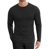 image:imageEkouaer Mens Long Sleeve Shirts Honeycomb Waffle Pullover Sweater Crewneck Thermal Tops Lightweight Undershirts Black M