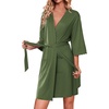 image:imageEkouaer Solid Color Nightgown Causal Nightdress Women Comfy Short Sleeves Night wearArg