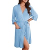 image:imageEkouaer Solid Color Nightgown Causal Nightdress Women Comfy Short Sleeves Night wearClb