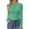image:imageEkouaer Turtleneck Shirt Women Long Sleeve Mock Neck Slim Fit Tops Thermal Base Layer Soft Lightweight Stretch UndershirtsGreen