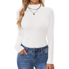 image:imageEkouaer Turtleneck Shirt Women Long Sleeve Mock Neck Slim Fit Tops Thermal Base Layer Soft Lightweight Stretch UndershirtsWhite