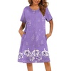 image:imageEkouaer Women Robes Lightweight House Coat Short Sleeve Floral Print Mumu House Dresses with Pockets Zipper NightgownsFloral Lilac