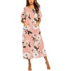 image:imageEkouaer Women Robes Zipper Front Short Sleeve Nightgown Full Length Housecoat with Pockets Loungewear